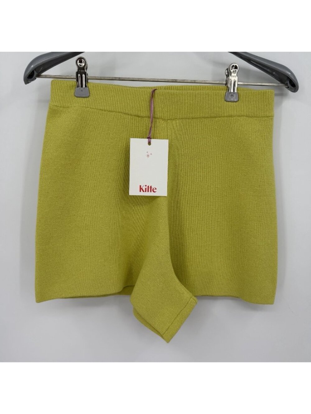 Kilte Collection Alex Knit Shorts in Lemon-Lime size 0/XS Cotton-Cashmere Blend